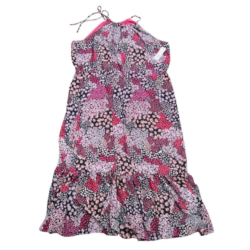 Donna Morgan 22W Ditsy Floral Flowy Chiffon Maxi Dress Pink